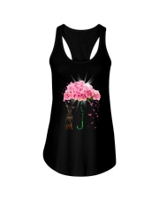 Pink Umbrella - BLACK Miniature Pinscher Ladies Flowy Tank tile