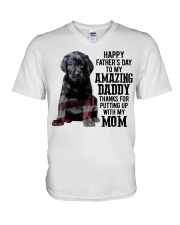 Happy father Day - Black Labs V-Neck T-Shirt tile