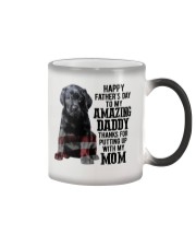 Happy father Day - Black Labs Color Changing Mug tile