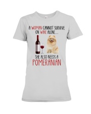 She Also Needs - Pomeranian Premium Fit Ladies Tee tile