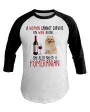 She Also Needs - Pomeranian Baseball Tee tile