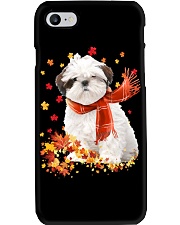 Autumn Leaves Scraf - Shih Tzu Phone Case tile
