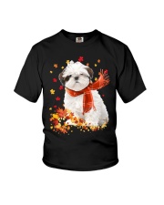 Autumn Leaves Scraf - Shih Tzu Youth T-Shirt tile