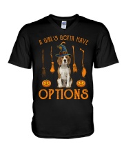 Options - beagle V-Neck T-Shirt tile