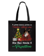 Christmas Alone - Papillon 2 Tote Bag tile