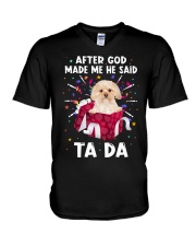 God Said - GOLD Morkie V-Neck T-Shirt tile