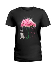 Pink Umbrella - Husky 1 Ladies T-Shirt tile