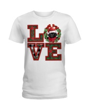 Christmas Love - BLACK Toy Poodle Ladies T-Shirt tile