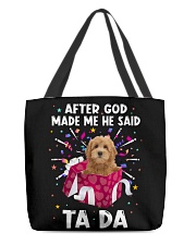 God Said - RED Goldendoodle All-Over Tote tile