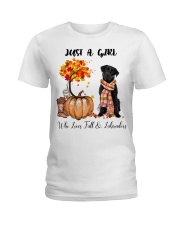 Girl Love Fall And - labrador 5 Ladies T-Shirt tile