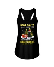 Dear Santa - BLACK Cocker Spaniel Ladies Flowy Tank tile