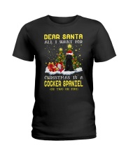Dear Santa - BLACK Cocker Spaniel Ladies T-Shirt tile
