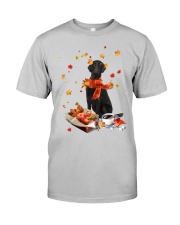 Autumn Leaves BLACK Flat Coated Retriever Classic T-Shirt front