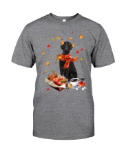 Autumn Leaves BLACK Flat Coated Retriever Classic T-Shirt tile