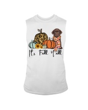 Fall Pumpkin CHOCOLATE labrador Sleeveless Tee tile