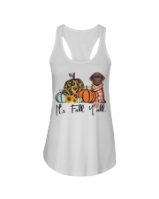 Fall Pumpkin CHOCOLATE labrador Ladies Flowy Tank tile