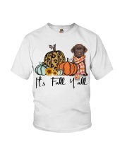 Fall Pumpkin CHOCOLATE labrador Youth T-Shirt tile