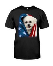 American flag - Bichon Frise Classic T-Shirt front