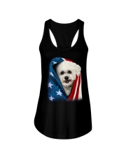American flag - Bichon Frise Ladies Flowy Tank tile