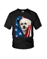 American flag - Bichon Frise Youth T-Shirt tile