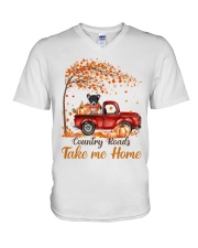 Country Fall - Toy Fox Terrier V-Neck T-Shirt tile