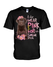 For Someone - CHOCOLATE Labrador V-Neck T-Shirt tile