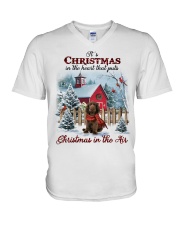 Christmas Air - Sussex Spaniel V-Neck T-Shirt tile