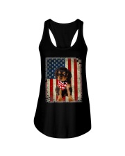 Cavalier King Charles Spaniel - American Flag Ladies Flowy Tank tile