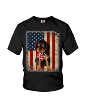 Cavalier King Charles Spaniel - American Flag Youth T-Shirt tile