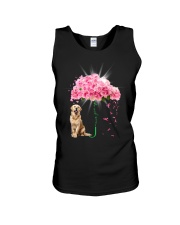 Pink Umbrella - Golden Retriever 2 Unisex Tank tile
