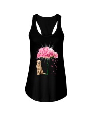 Pink Umbrella - Golden Retriever 2 Ladies Flowy Tank tile