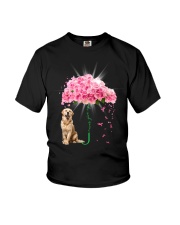 Pink Umbrella - Golden Retriever 2 Youth T-Shirt tile