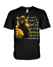 Journey - CHOCOLATE Standard Poodle V-Neck T-Shirt tile