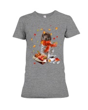 Autumn Leaves German Shorthaired Pointer Premium Fit Ladies Tee tile
