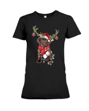 Reindeer - Chocolate Labrador Premium Fit Ladies Tee tile