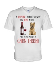 She Also Needs - Cairn Terrier V-Neck T-Shirt tile