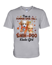 Pumpkin Kinda - Shih-Poo V-Neck T-Shirt tile
