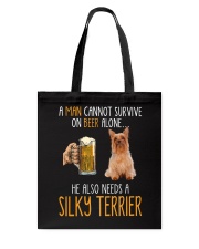 Beer Alone - Silky Terrier Tote Bag tile