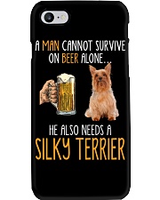 Beer Alone - Silky Terrier Phone Case tile