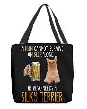 Beer Alone - Silky Terrier All-Over Tote tile