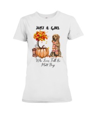Girl Love Fall And - Mutt Dog Premium Fit Ladies Tee tile