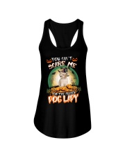 Crazy Lady - CREAM Toy Poodle Ladies Flowy Tank tile