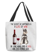 Happiness - GREY Miniature Schnauzer All-Over Tote tile