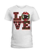 Christmas Love - black Labrador 1 Ladies T-Shirt tile