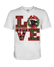 Christmas Love - black Labrador 1 V-Neck T-Shirt tile