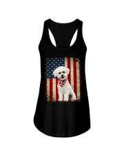 Bichon Frise - American Flag Ladies Flowy Tank tile