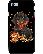 Autumn Leaves Scraf - Dachshund 1 Phone Case tile