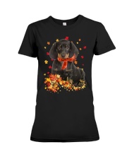 Autumn Leaves Scraf - Dachshund 1 Premium Fit Ladies Tee tile