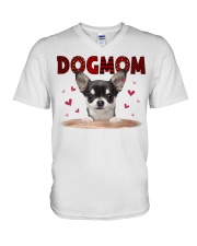 Love Mom - BLACK Chihuahua V-Neck T-Shirt tile