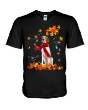 Flying Scarf - English Pointer V-Neck T-Shirt tile